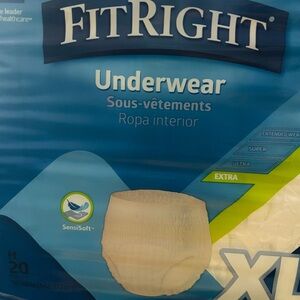 4-Bundle Midline FitRight Extra Prot Underwear, Sz XL, Waist Size 56”68” UNISEX